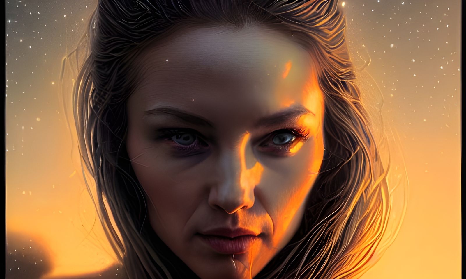 Hyperrealistic Dawn Portrait of a Beautiful Woman
