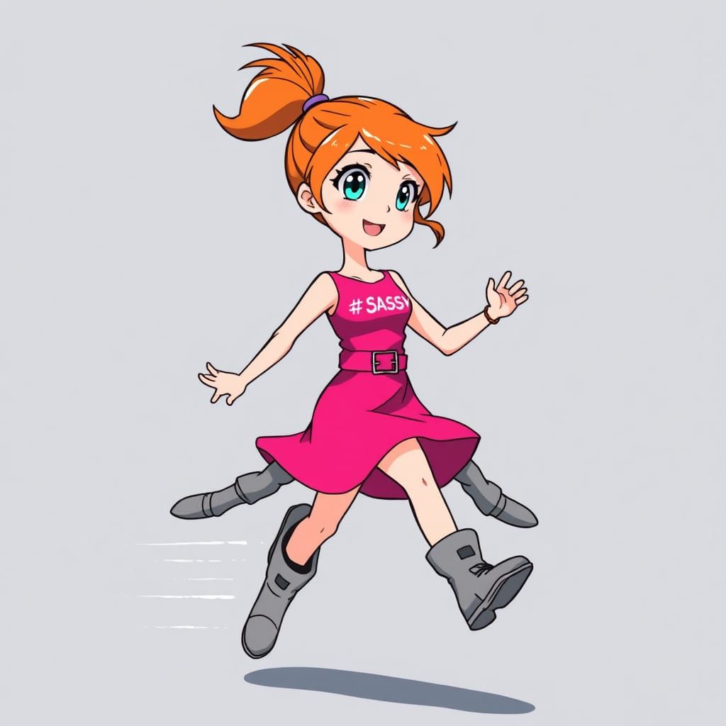 Cartoon Woman Running at Superhuman Speed
