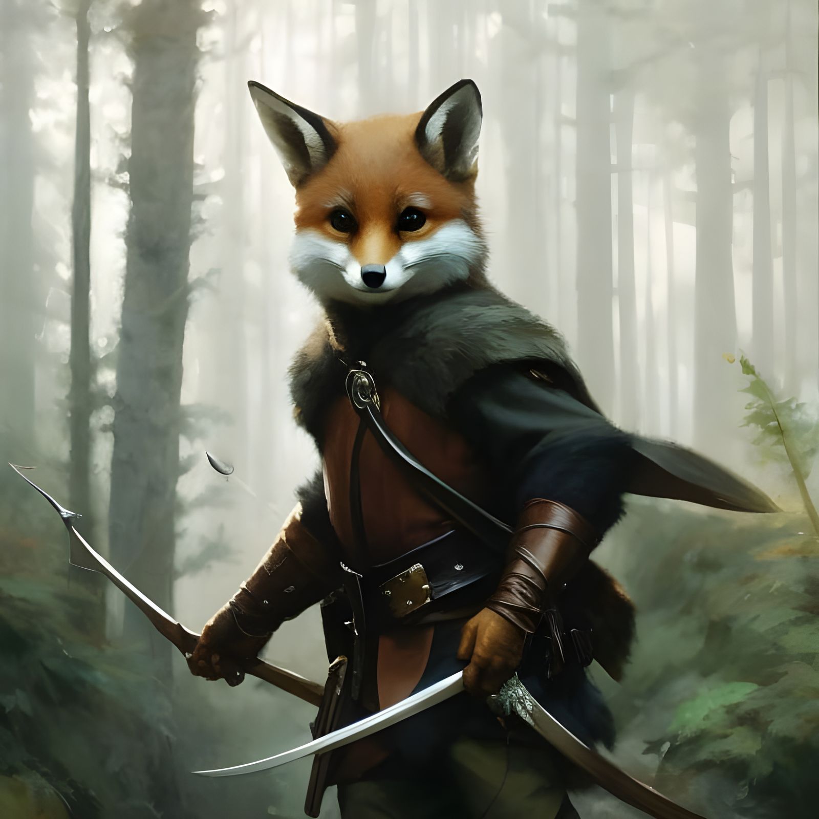 Robin Hood Fox: Majestic Oil Painting