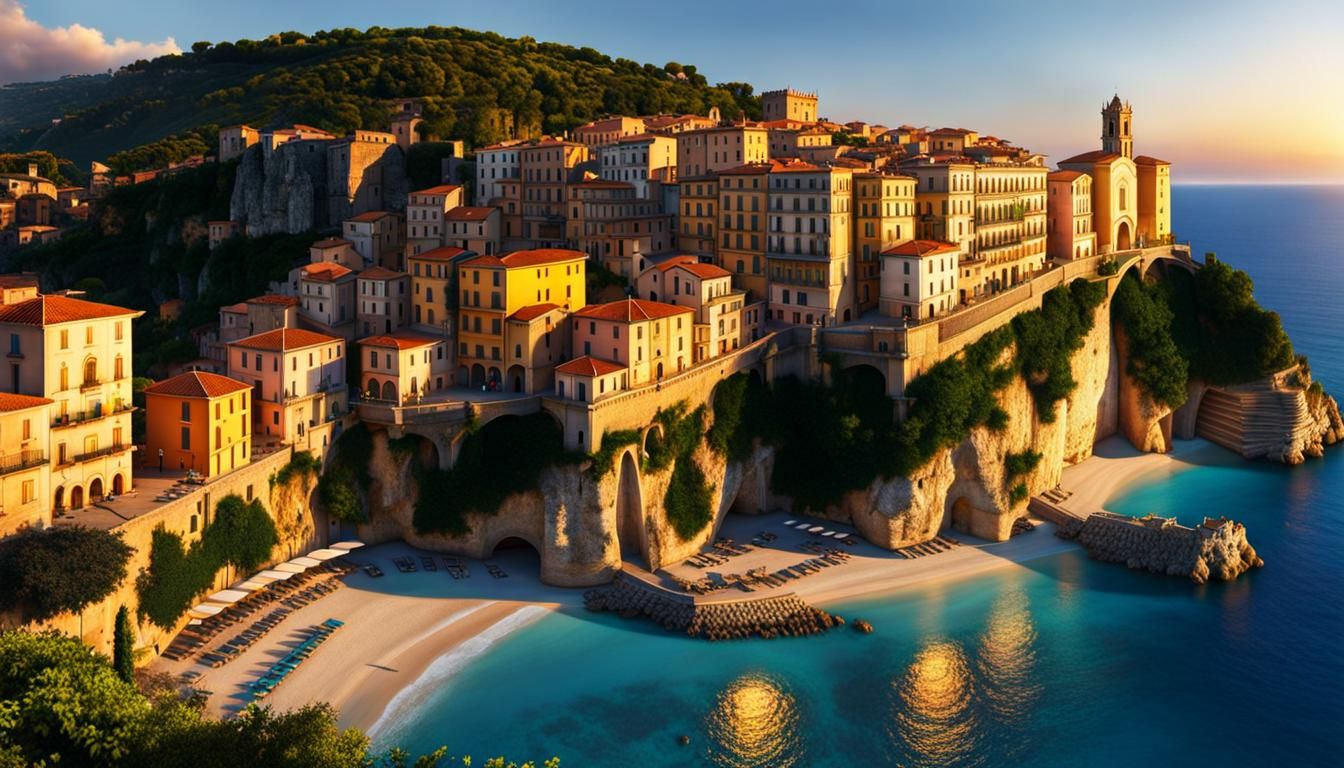 Tropea Italy Panorama at Golden Hour