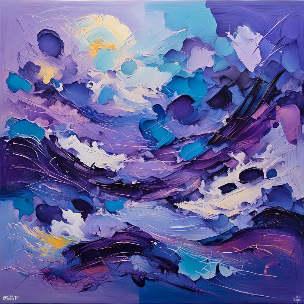 Abstract Expressionist Dreamscape in Fauvist Style