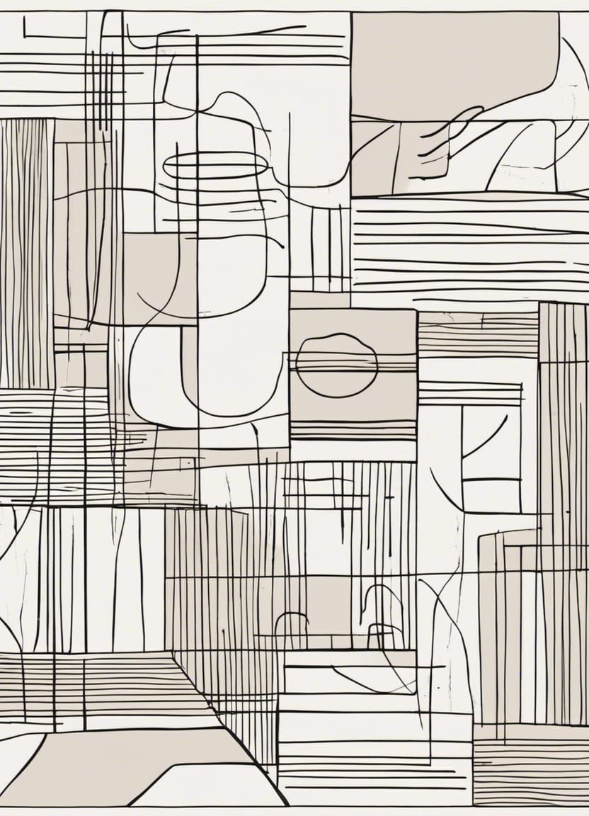 Minimalist Line Art in Mid-Century Modern Style