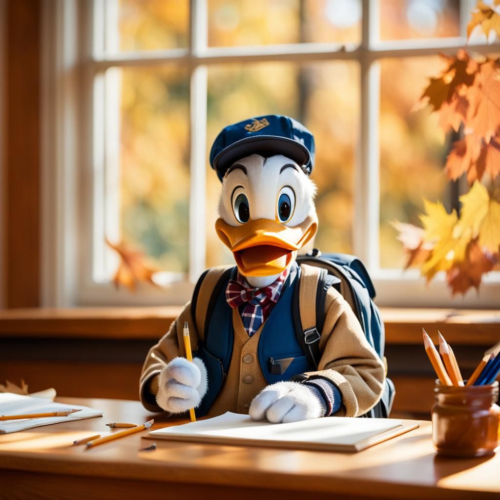Donald Duck's First Day of School: Autumn Portrait