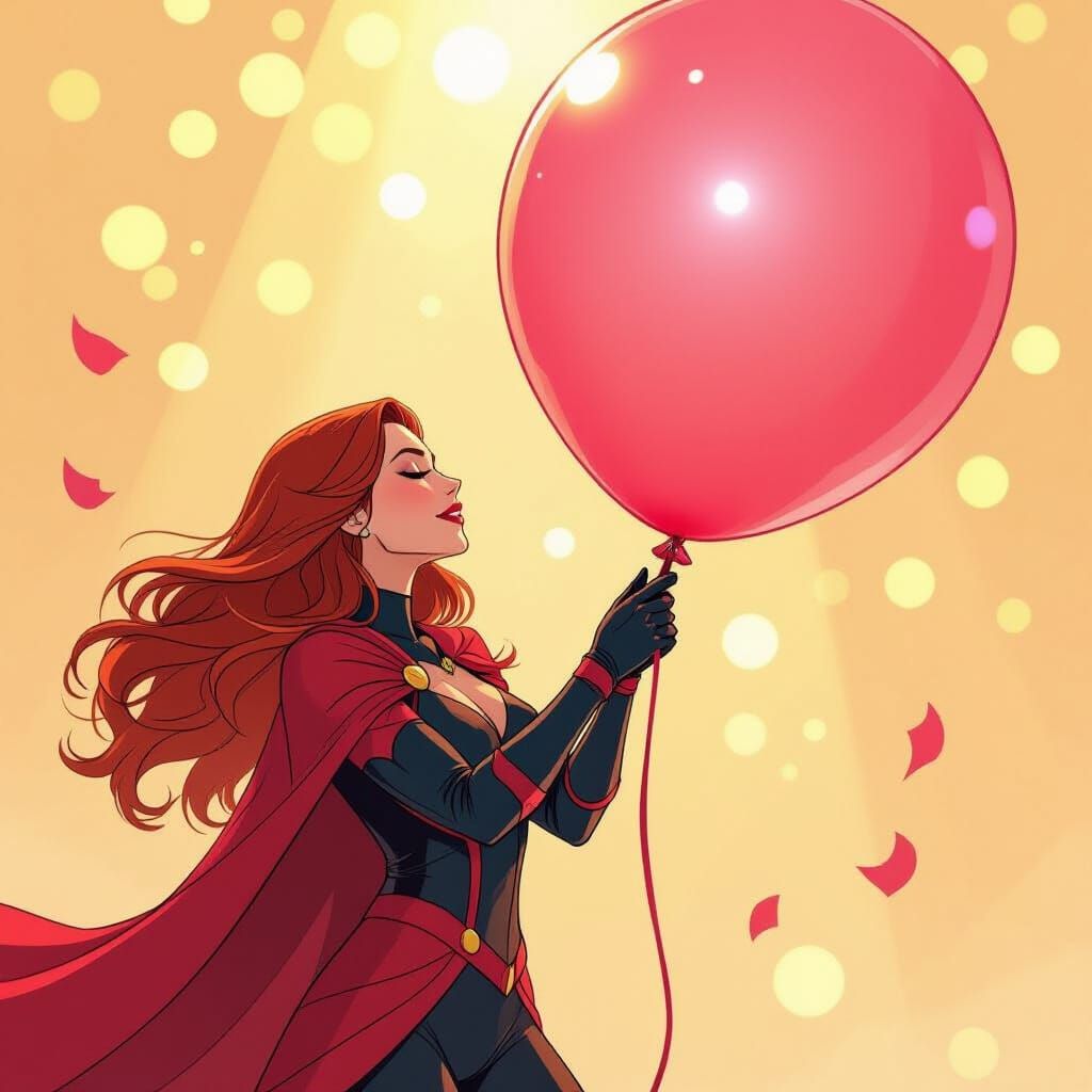 Scarlet Witch and Shimmering Birthday Balloon