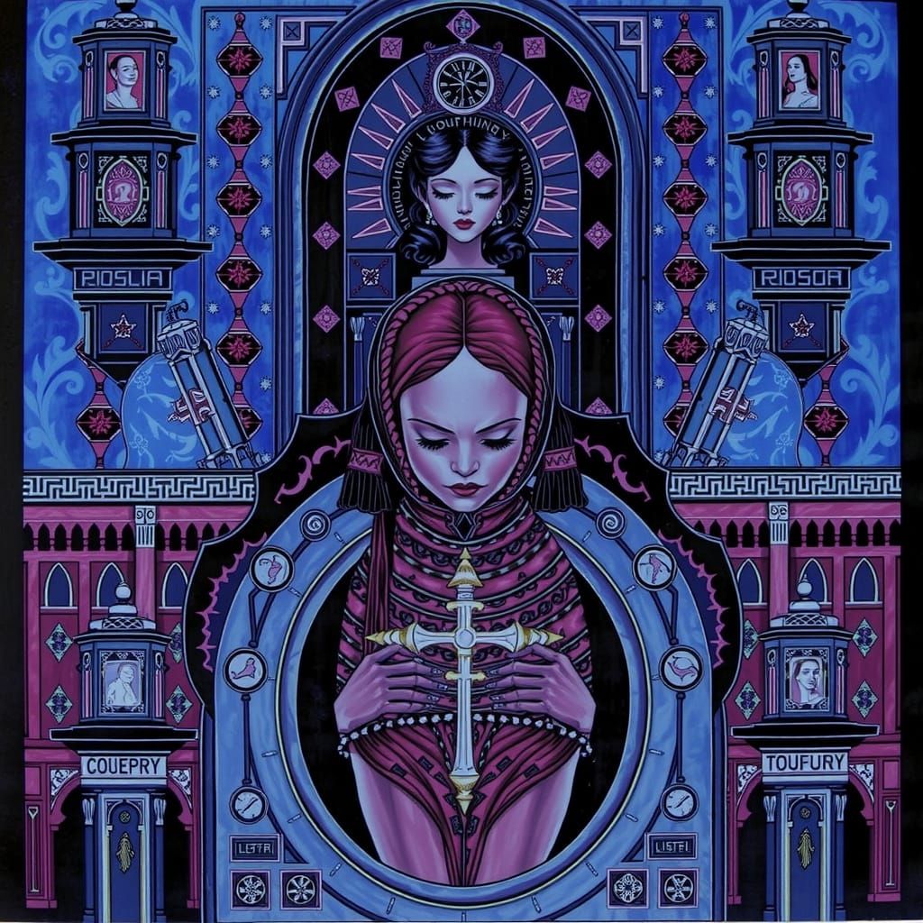 Etched Portrait of Louise Brooks in Vintage Style