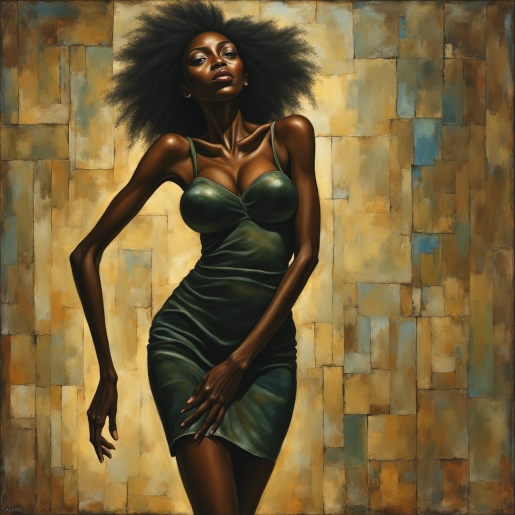 1950s Pin-Up Woman in Holiday Dress