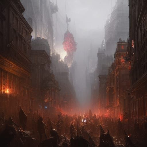 Detailed Scaven Cityscape with Warp Technology