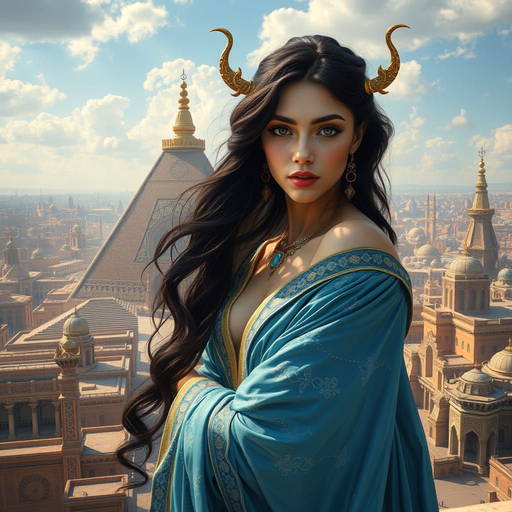 Ethereal Jinn Enchants Ancient Persian Metropolis