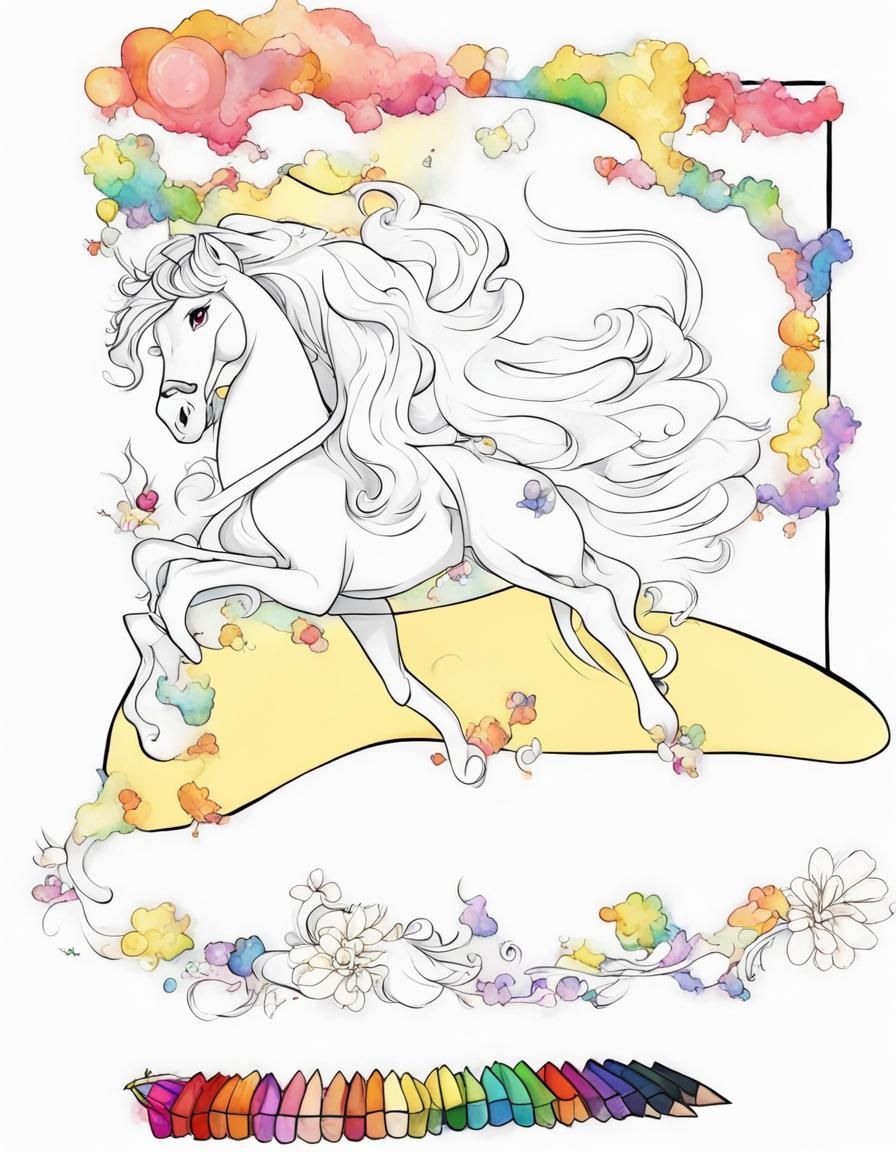 Rainbow Colored Pony in MLP Style