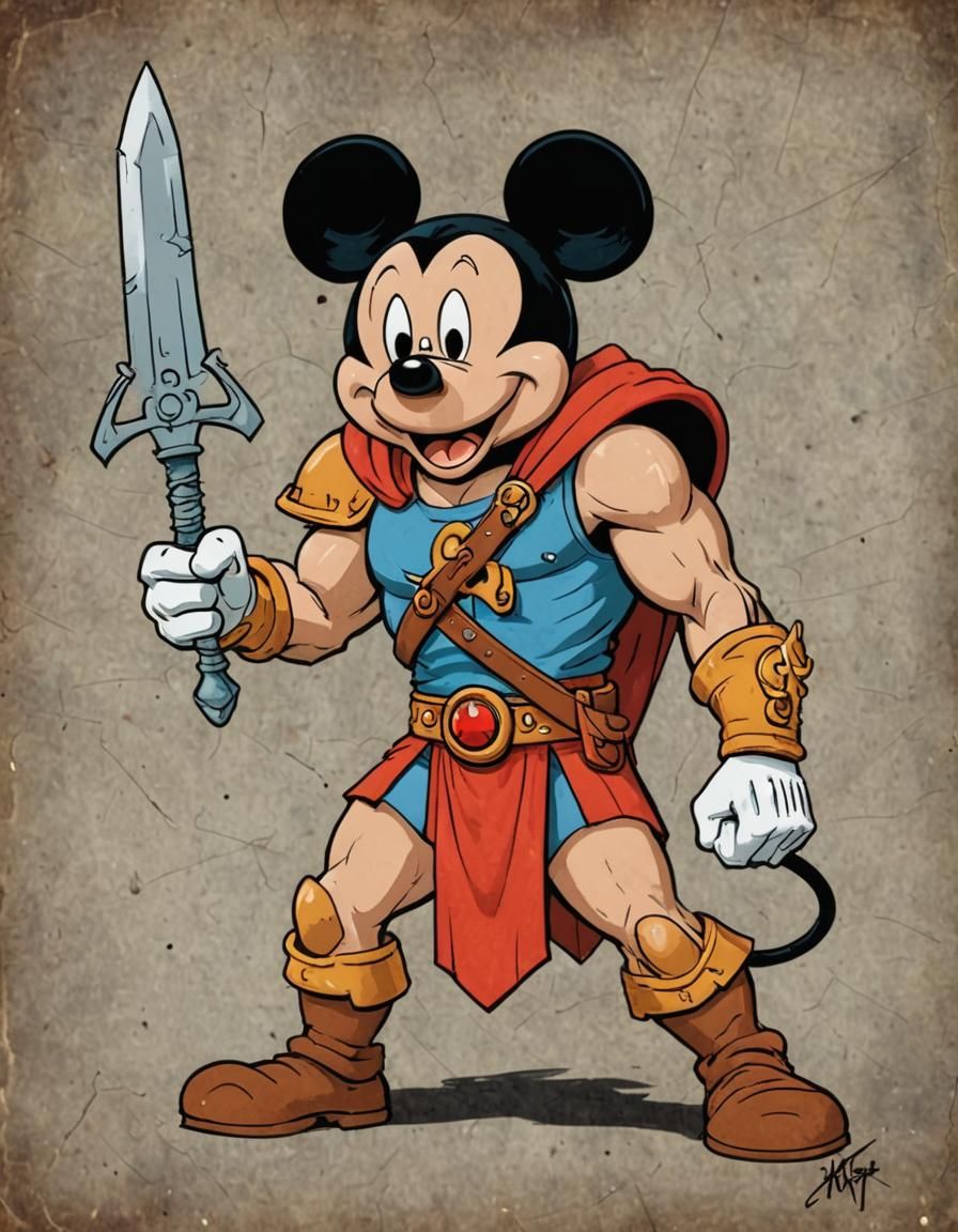Mickey Mouse as He-Man Digital Illustration