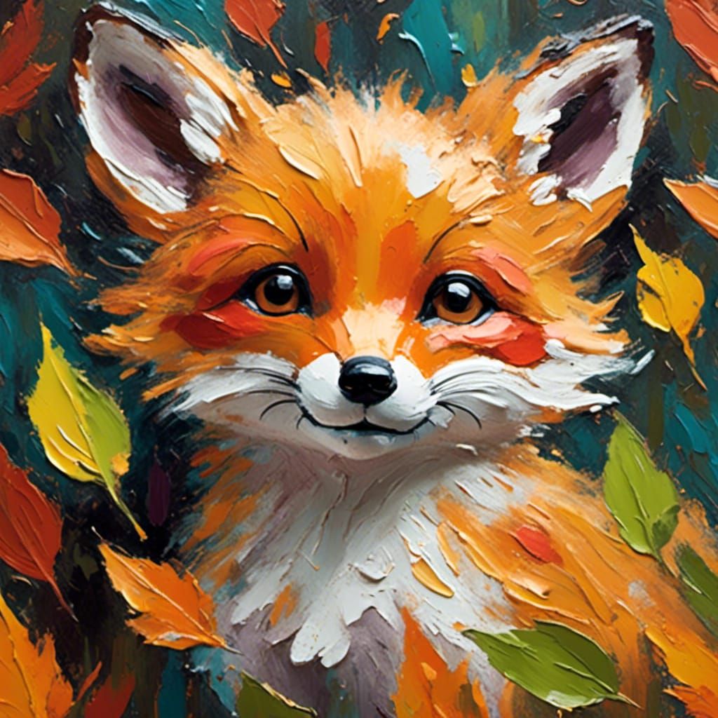 Fox in autumn scene