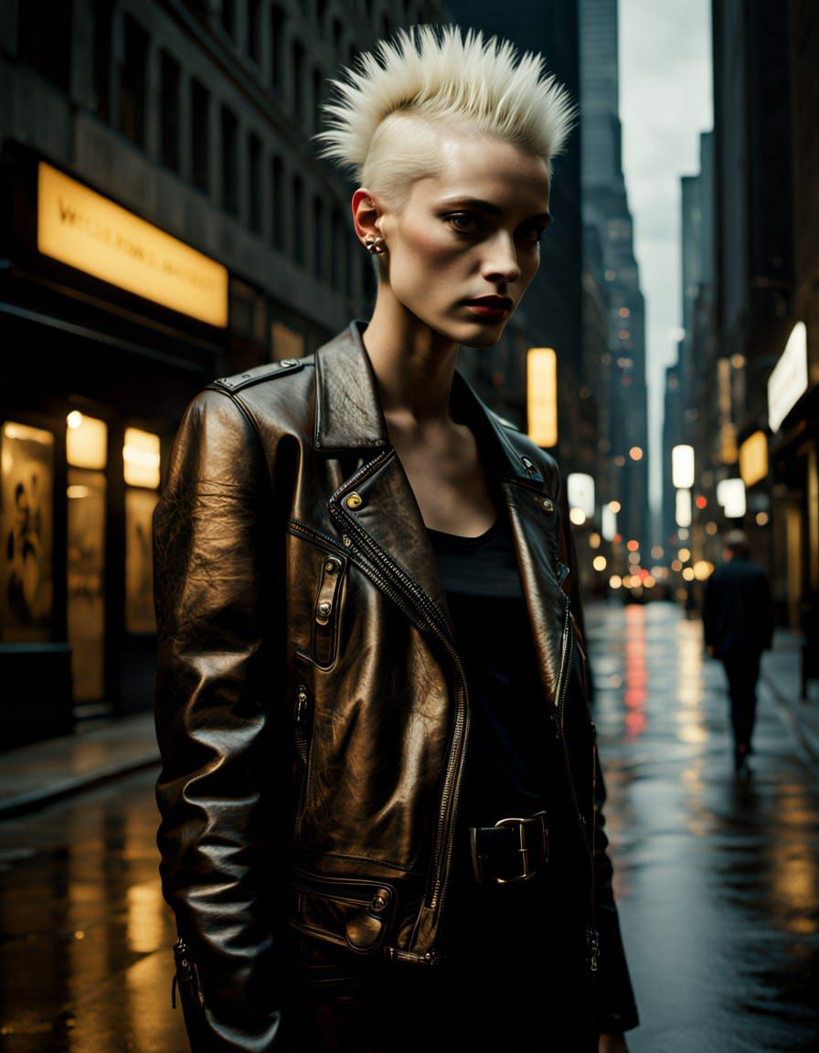 Edgy Renaissance Punk Girl in Golden Light