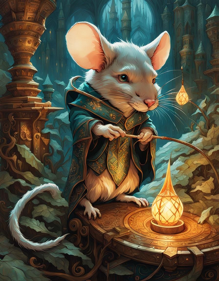 Wizard Mice on a Quest: Detailed Digital Painting