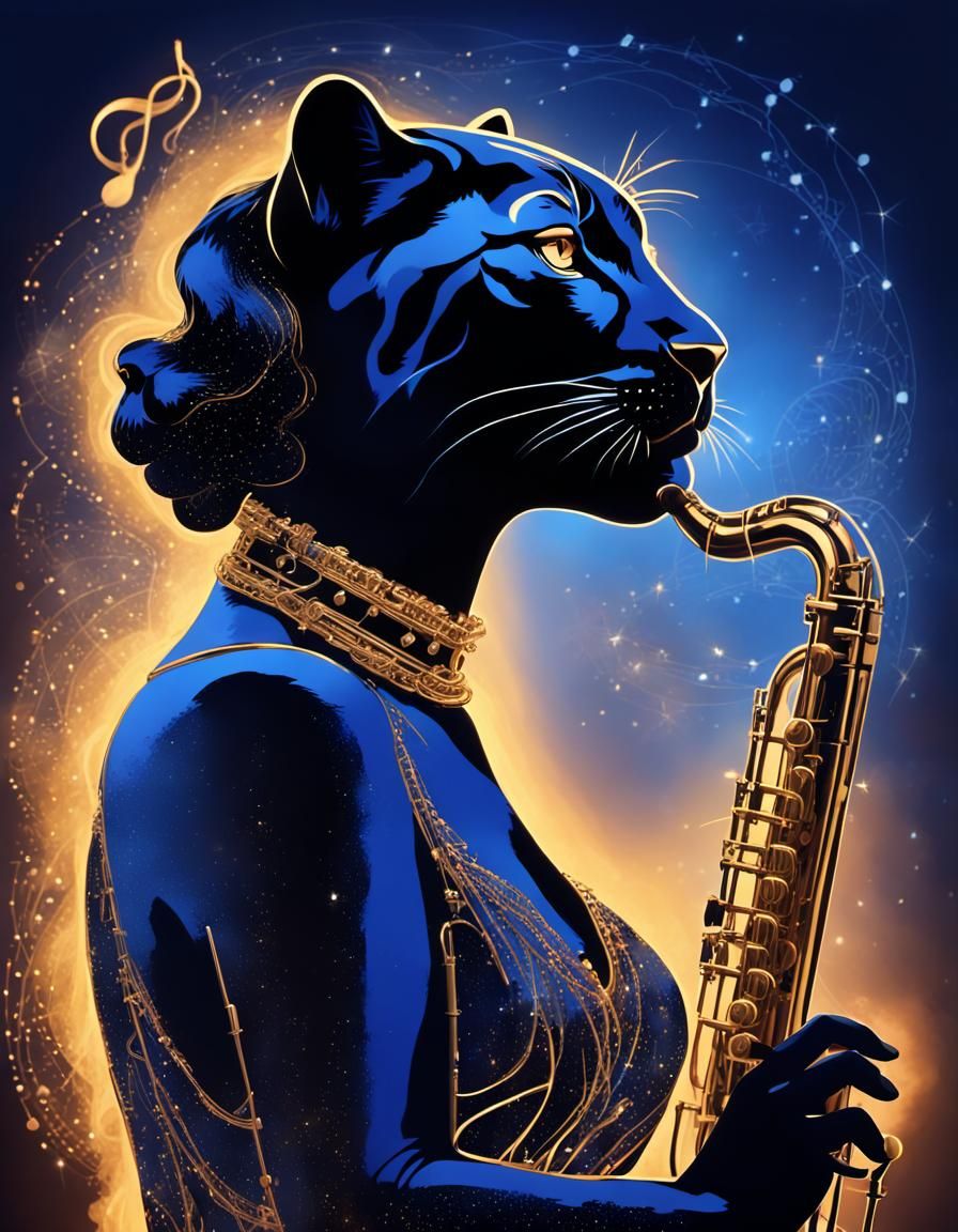 Golden Panther Sings Jazz in 1930s Style
