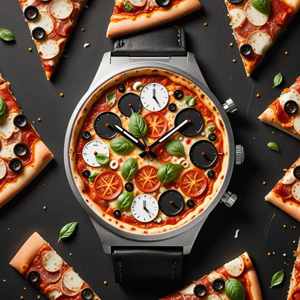 Pizza Slice Topped with Watch Parts