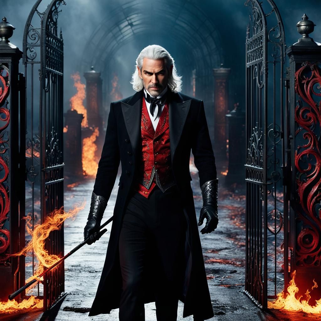 Hyper-Realistic Lucifer Emerging from Hell's Gates