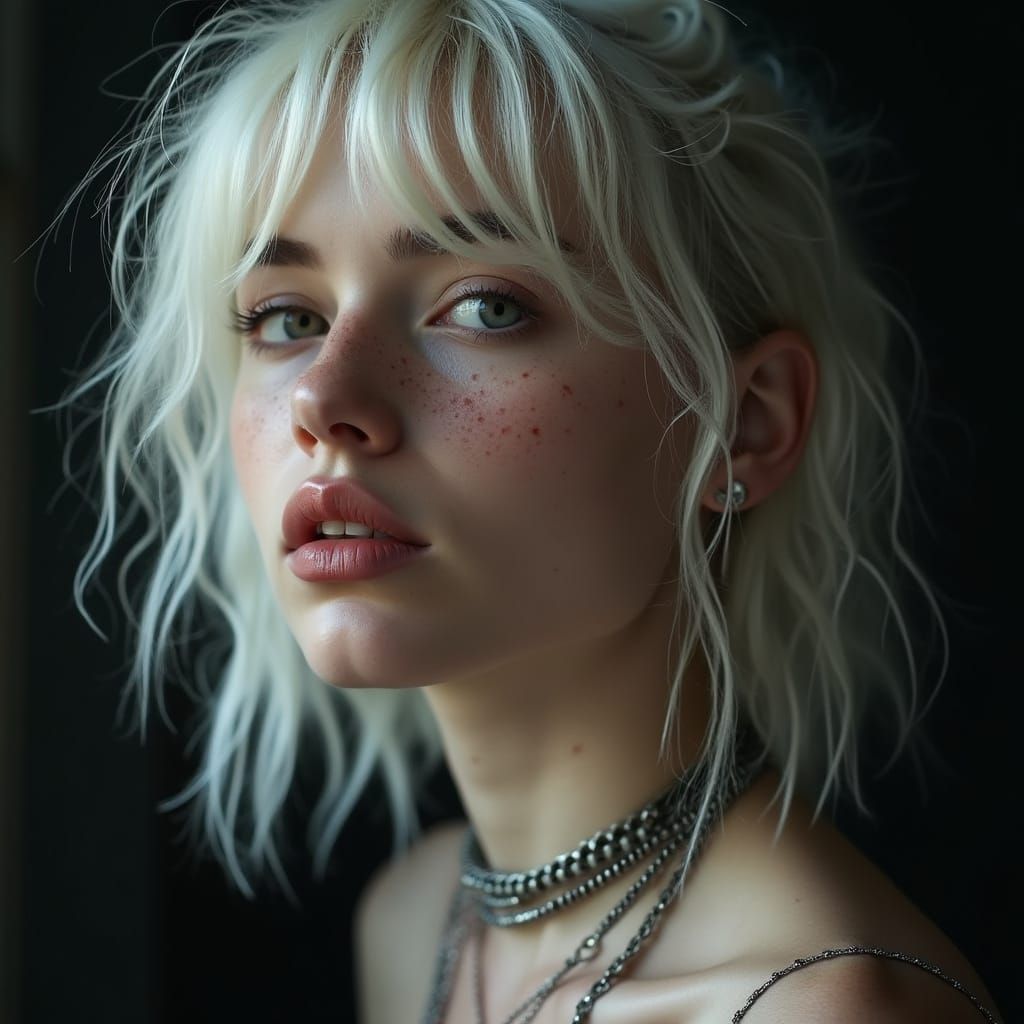 Ethereal Woman in Platinum Locks