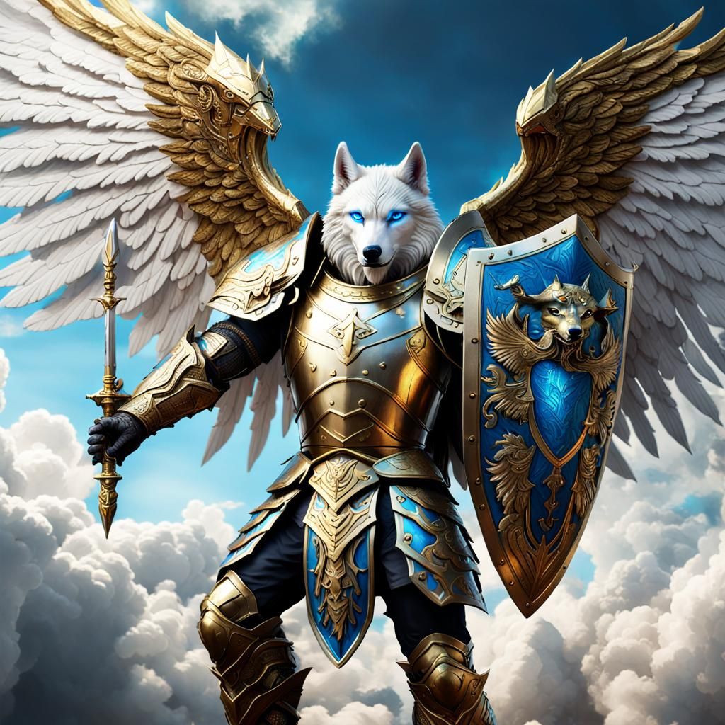 Winged Immortal in Armor: Dark Fantasy Concept Art