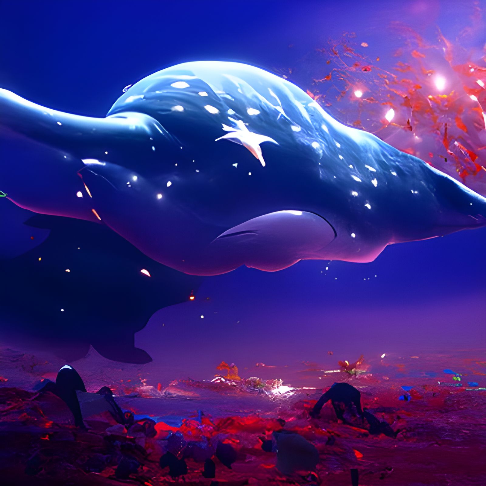 Celestial Narwhal in Starry Sea