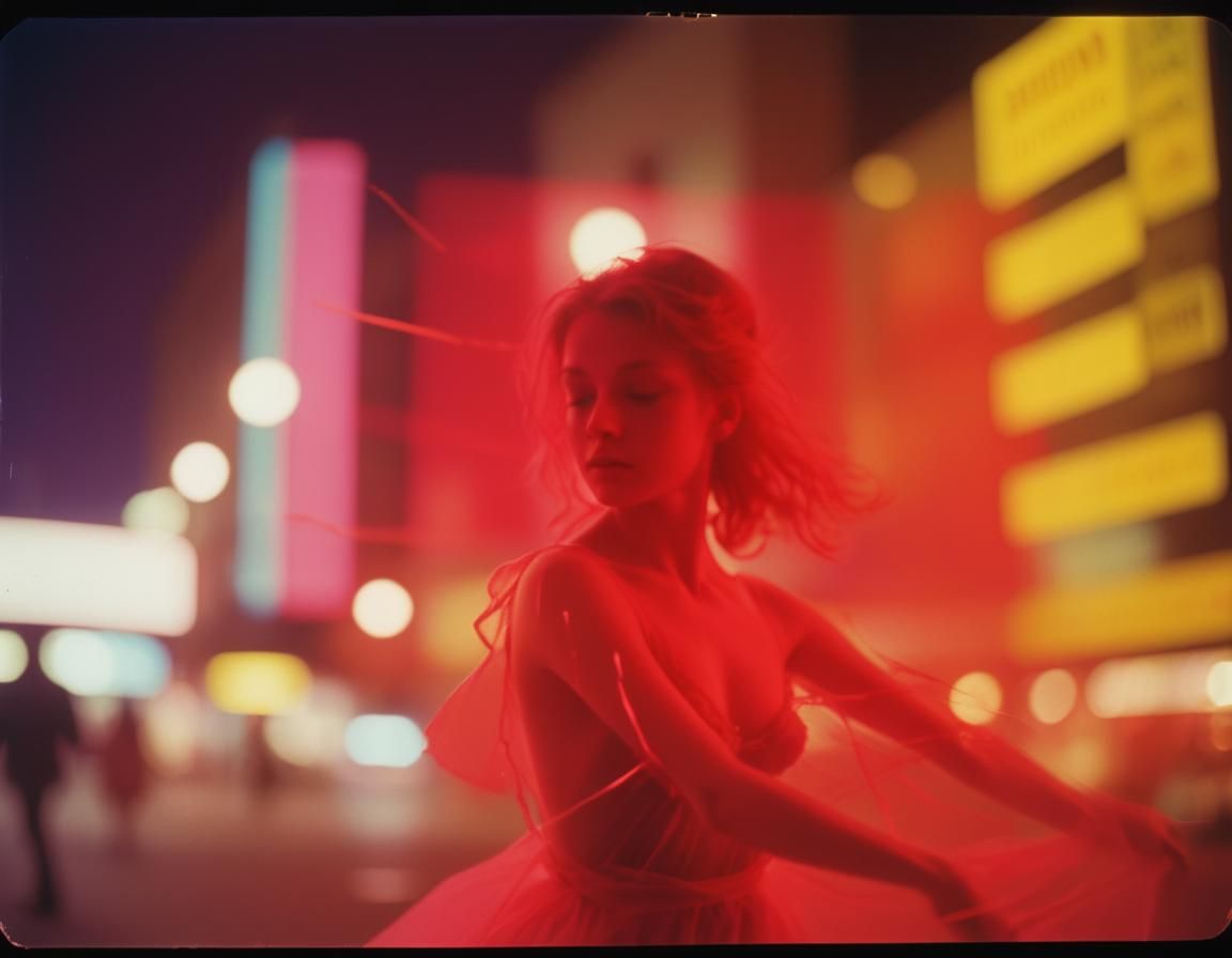 Abstract Dancer in Cross-Processed Analog Film