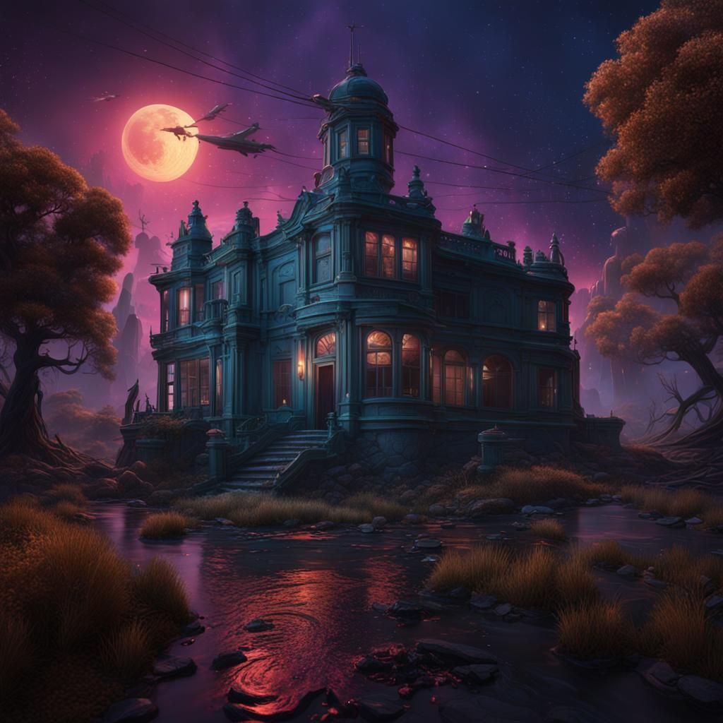 Twilight Zone Matte Painting in Deep Color