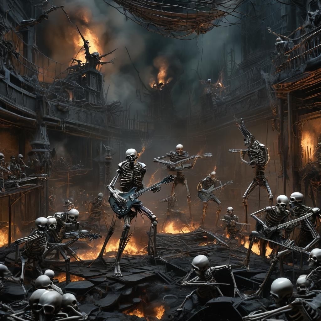 Heavy Metal Skeletons Concert in Unreal Engine 5 Style