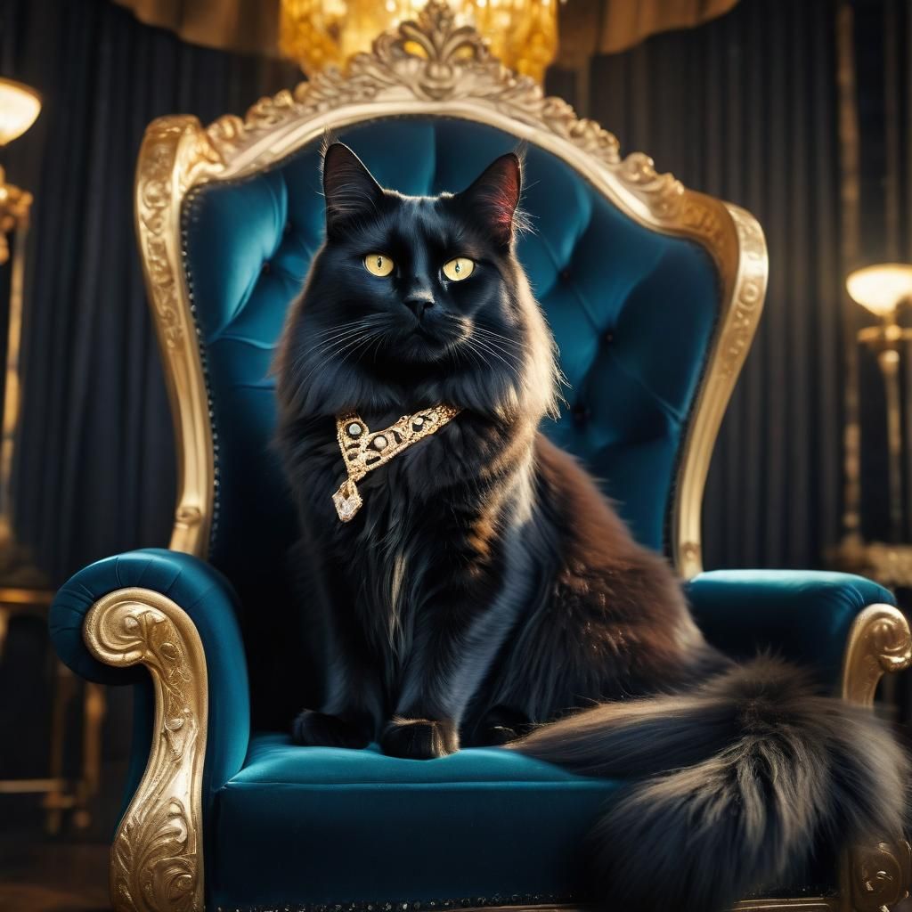 Black Cat Queen in Manga Style