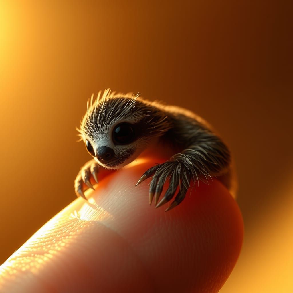 a ultra-realistic image of a tiny, microscopic miniature slo...
