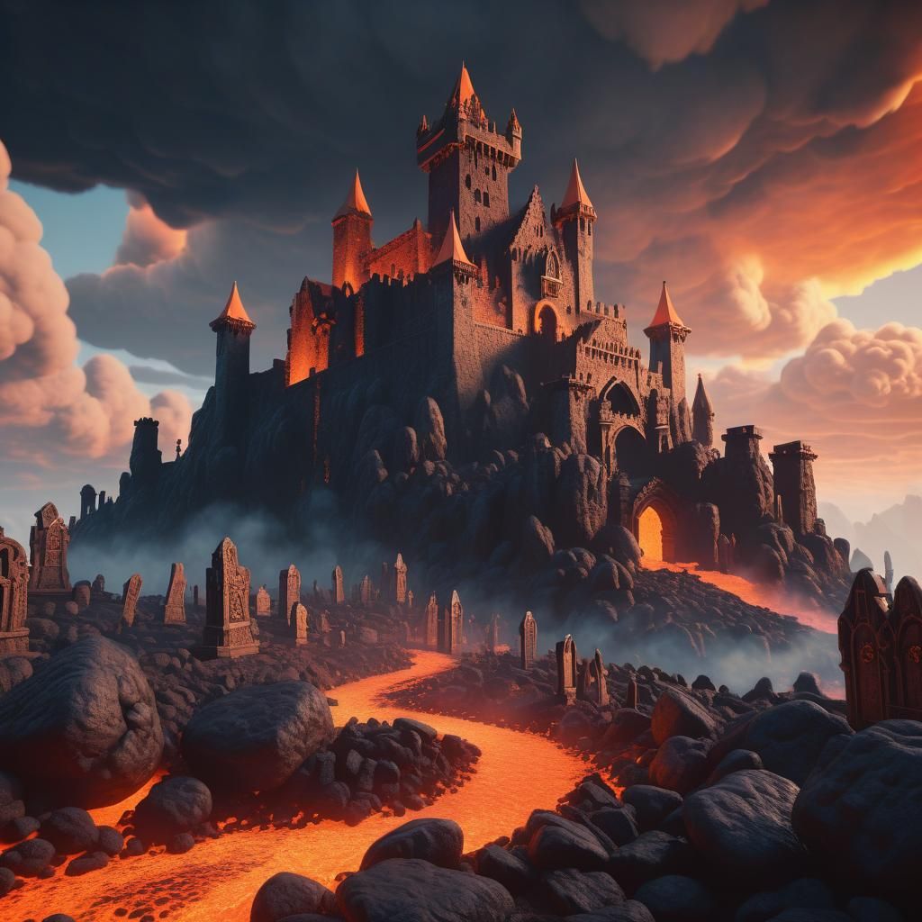 Dracula's Castle Floats in a Cinematic Sky