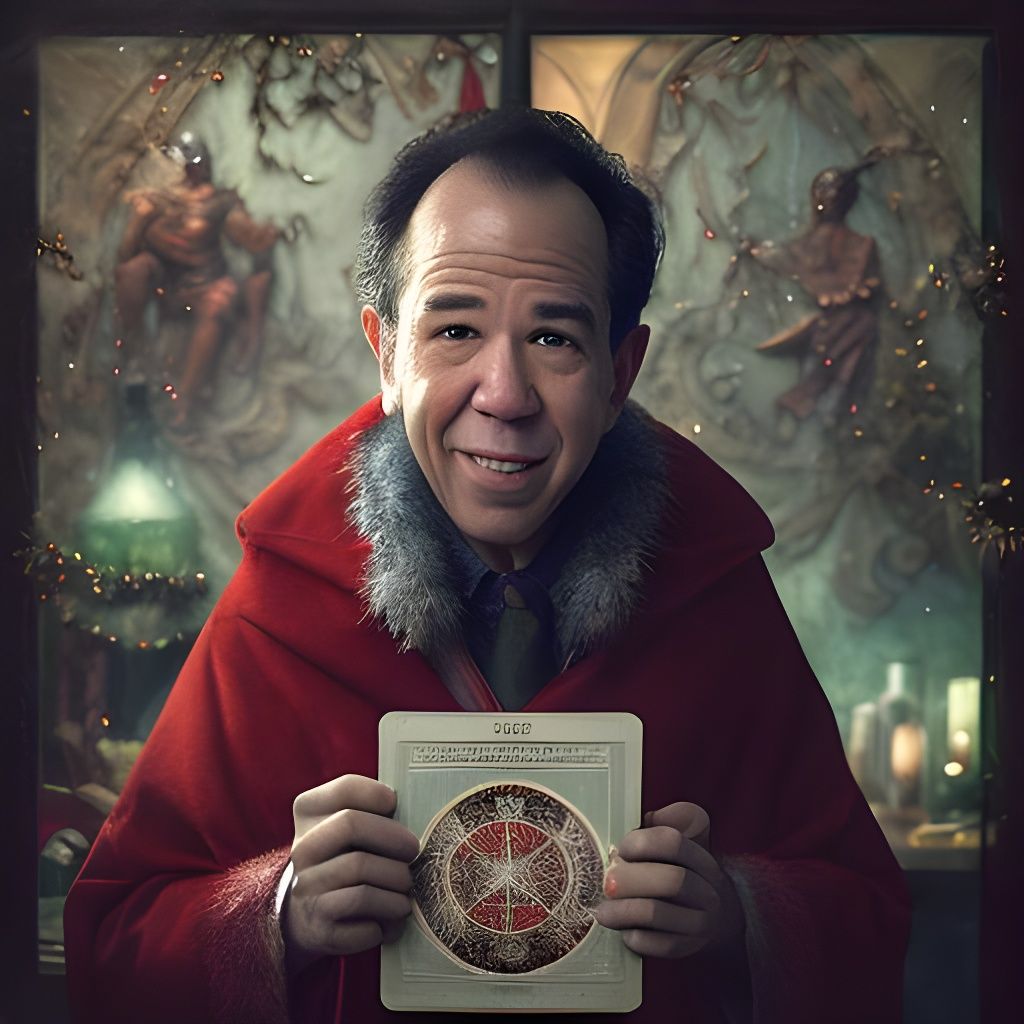 Gilbert Gottfried Christmas Tarot Card in Film Style
