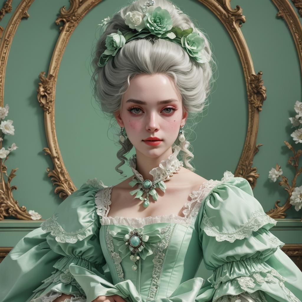 Marie Antoinette Style Girl: 3D Anime Art