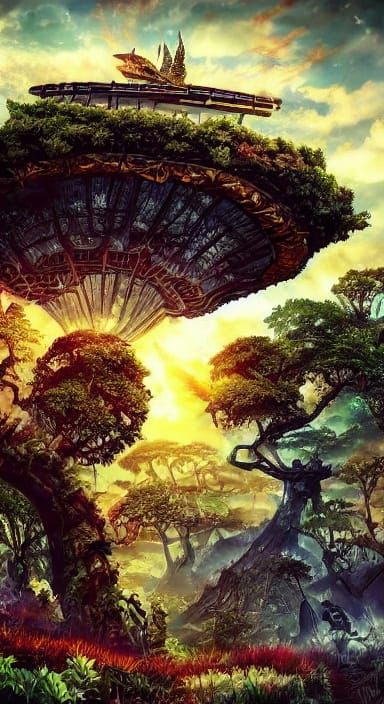 Lost Civilization City with Organic Architecture - Digital P...