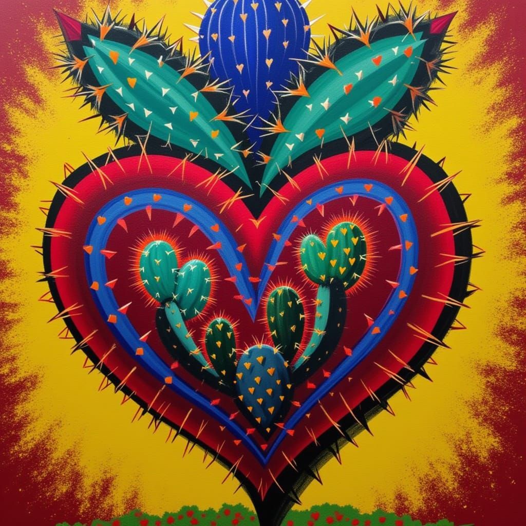 Cutesy Cactus in the Style of Odilon Redon