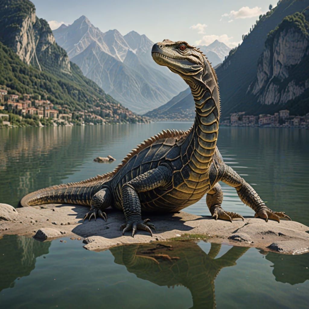 Reptilian Creature in Italian Lake