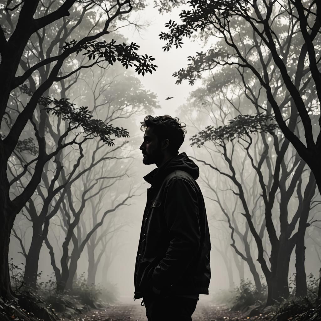 Silhouette Symbolizing Freedom From Despair