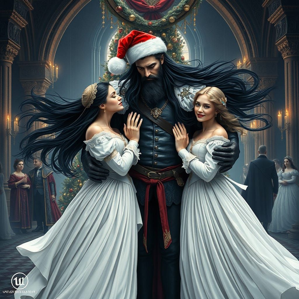 Medieval King Vlad the Impaler Embraces Adoring Women in Win...