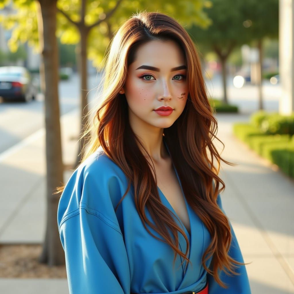 Gorgeous Woman Outdoors on Sunny Day