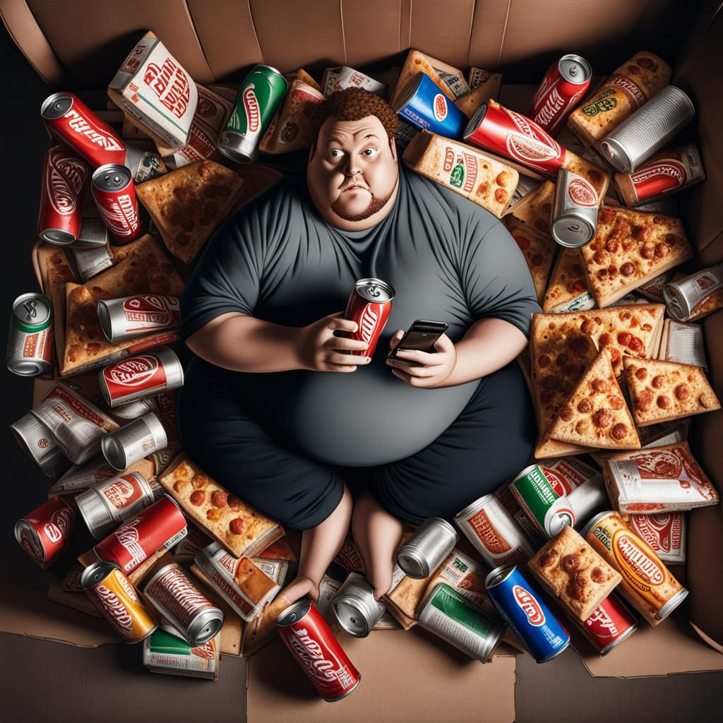 Overweight Man on Sofa with Rembrandt Lighting