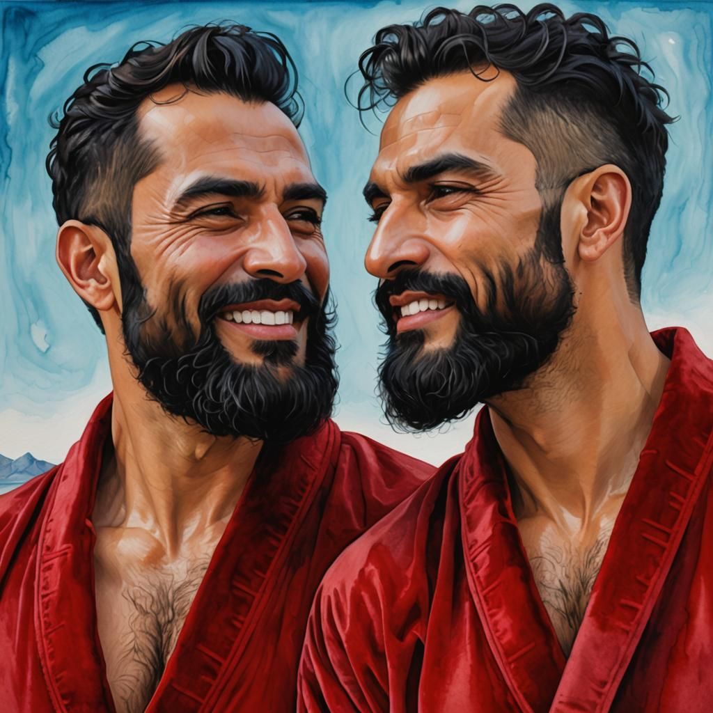 Hirsute Men in Velvet: A Neo-Expressionist Portrait