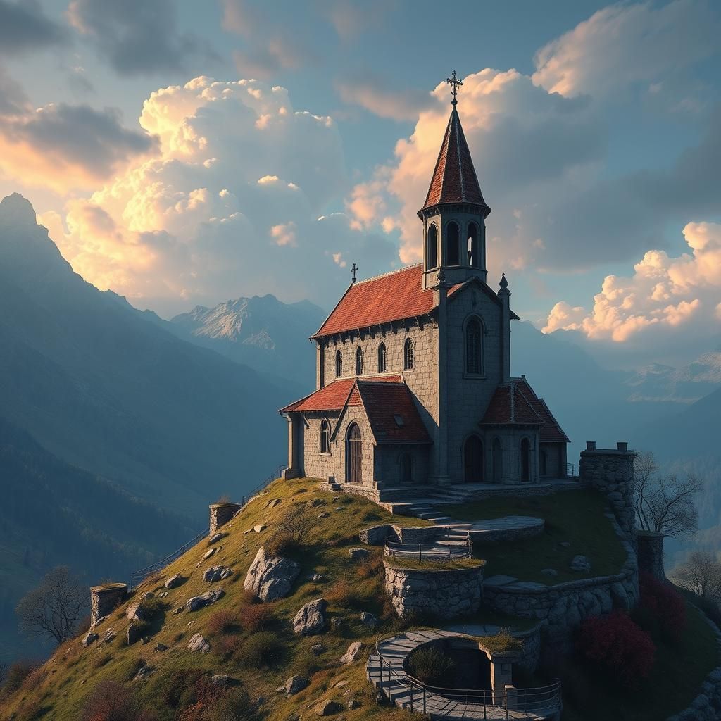 Abandoned Medieval Chapel on a Hill