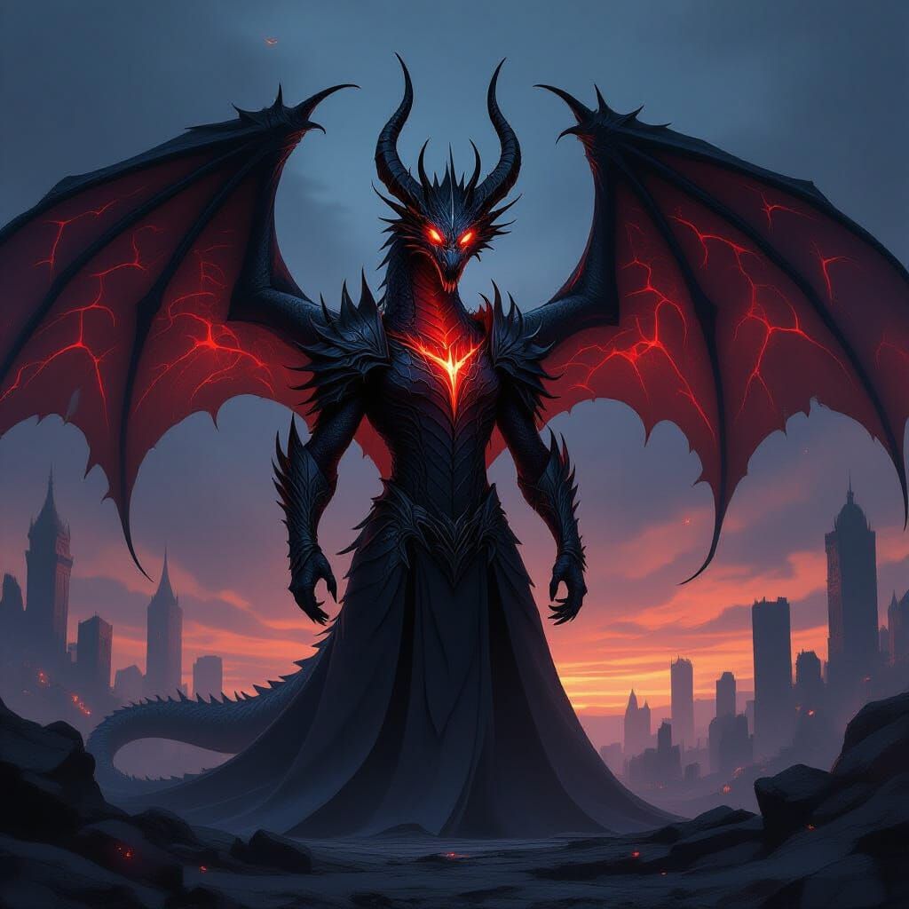 Regal Obsidian Dragon on Twilight Battlefield