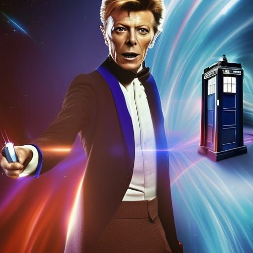 David Bowie as the 14th Doctor: Hyperrealistic Portrait