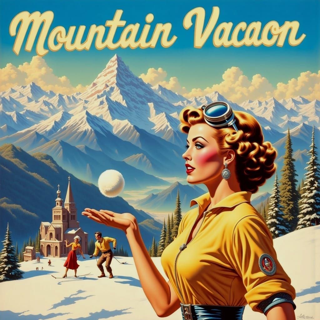 Retro Atompunk Poster: Nuclear Winter Vacation