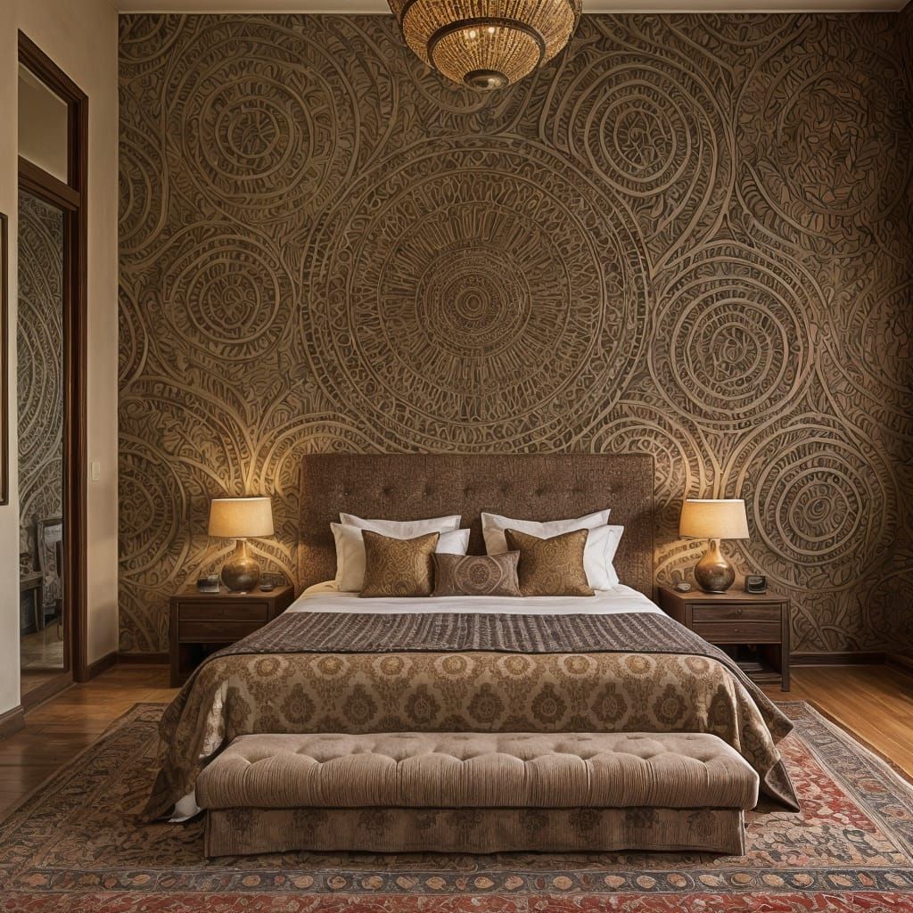 Eclectic Bedroom: Global Design Sanctuary in Splash Art