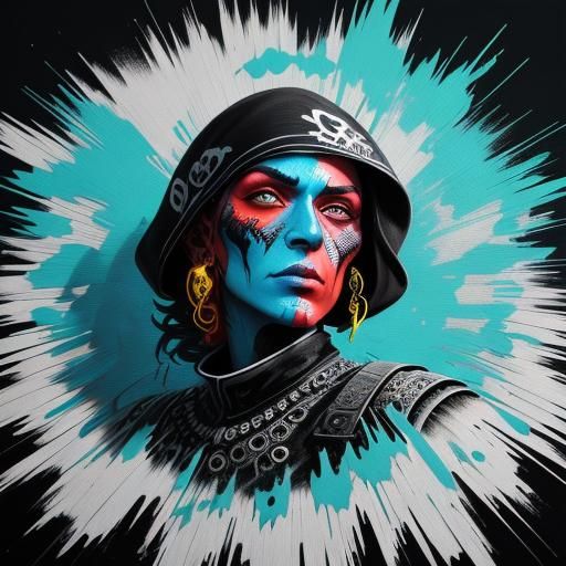 Colorful Polychromatic Graffiti Art of Dancing Skeletons