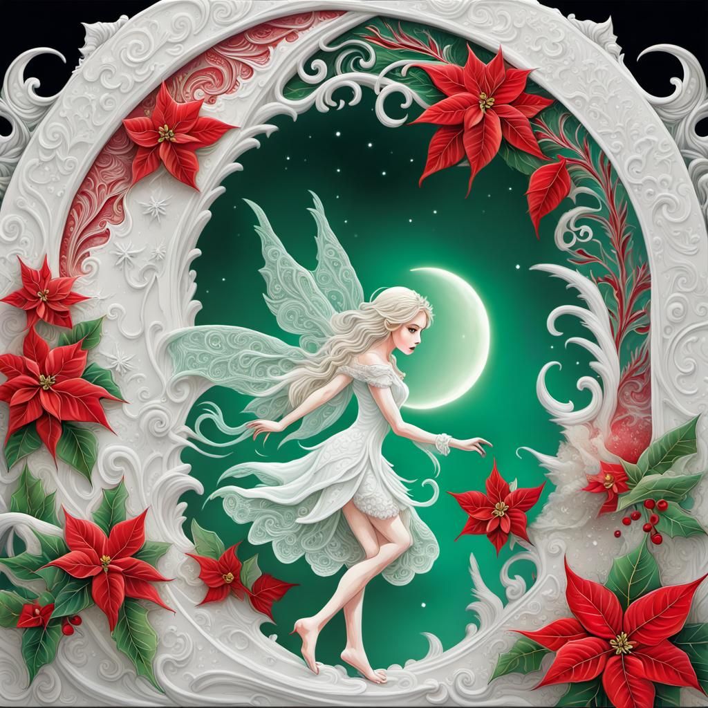 Christmas Fairy Emerges: Intricate Graffiti Art