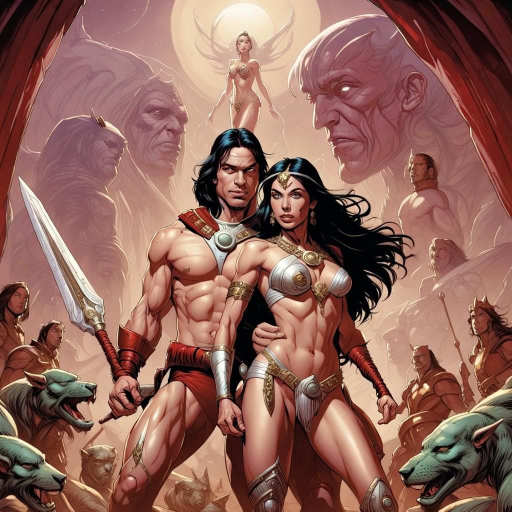 John Carter and Dejah Thoris Comic Art