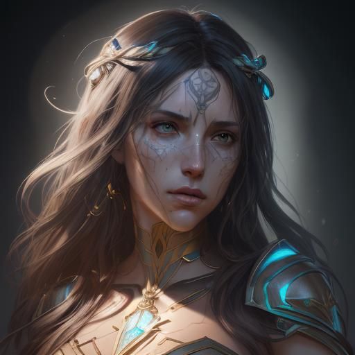 Brimo Hekate: Hyperdetailed Portrait in Art Nouveau Style