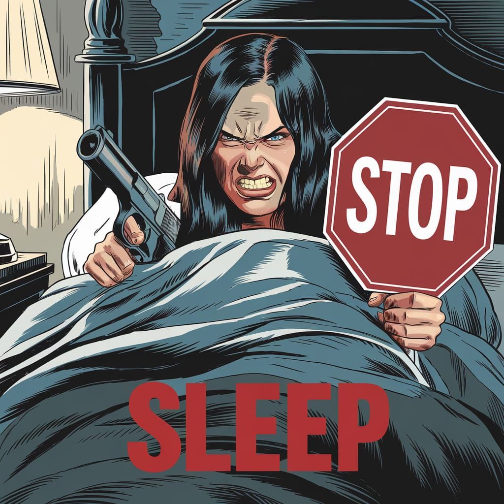 SLEEP: Vintage Horror Movie Poster of Woman in Rage