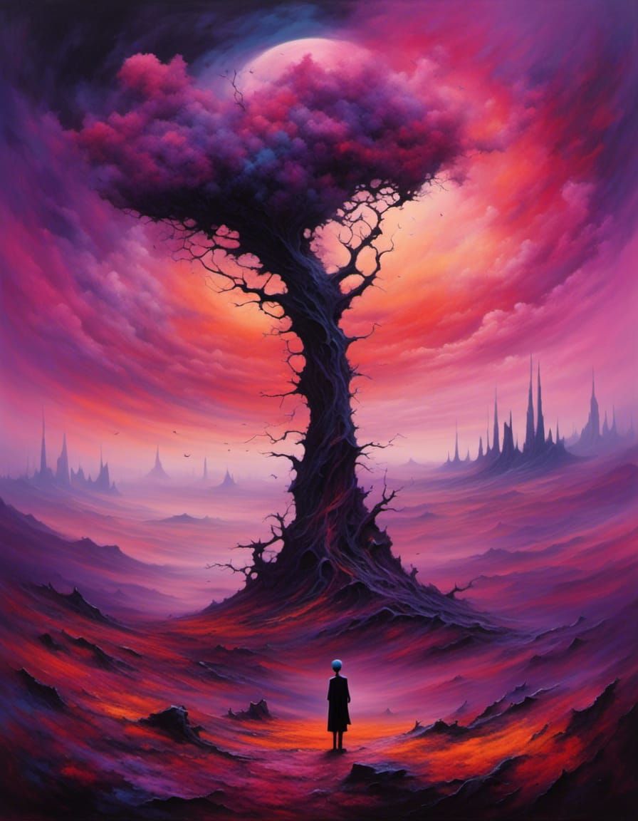 Surreal Barren Planet Landscape in Rothko Style